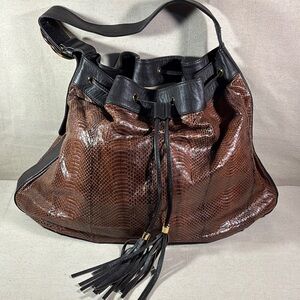 Luxurious Brown Leather Hobo Bag